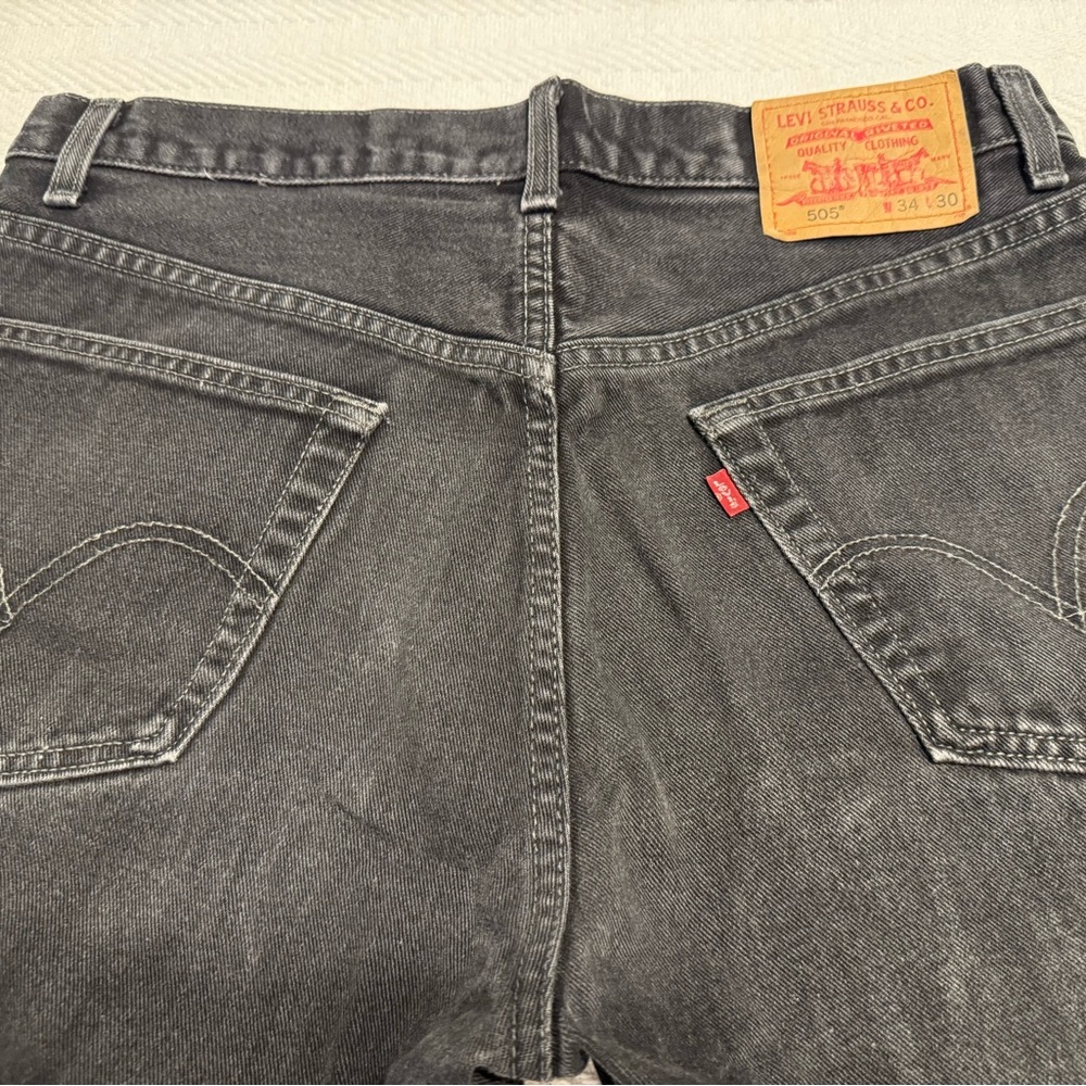 Levi's Men's 505 Black Jeans 34/30 - Picture 7 of 12